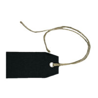 HängeEtiketten 3x6cm Karton m.Band 100St schwarz
