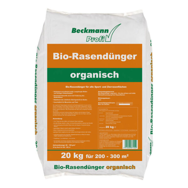 Beckmann Rasendünger BIO 9+3+6 400m² 20 kg