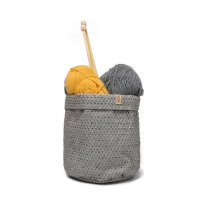 Sizo knitted Paper Bag 11cm grey 6er