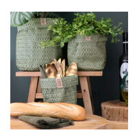 Sizo knitted Paper Bag 11cm olive 6er