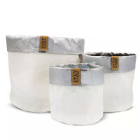 Sizo Paper Bag white / silver 15cm 3er
