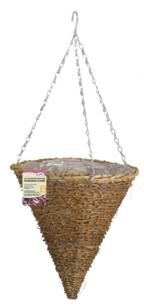 Rattan Hanging Cone Country 30cm  12"