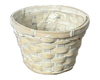 Bambussplit Korb wei&szlig; washed 20x 10cm 5er