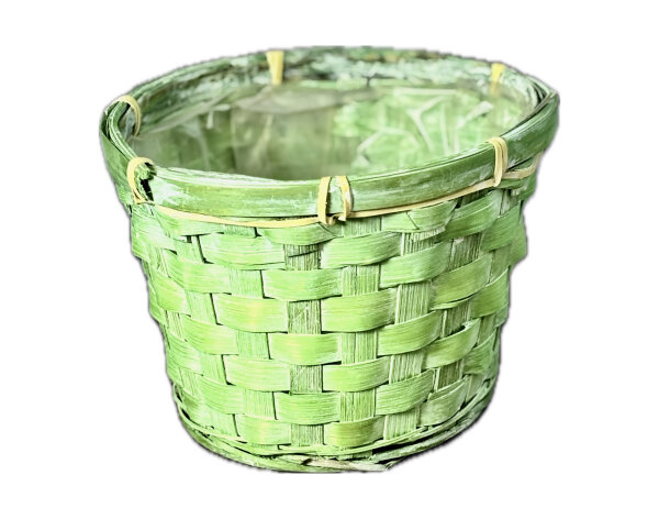 Bambussplit Korb gr&uuml;n washed 20x 10cm 5er