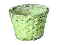 Bambussplit Korb gr&uuml;n washed 20x 10cm 5er