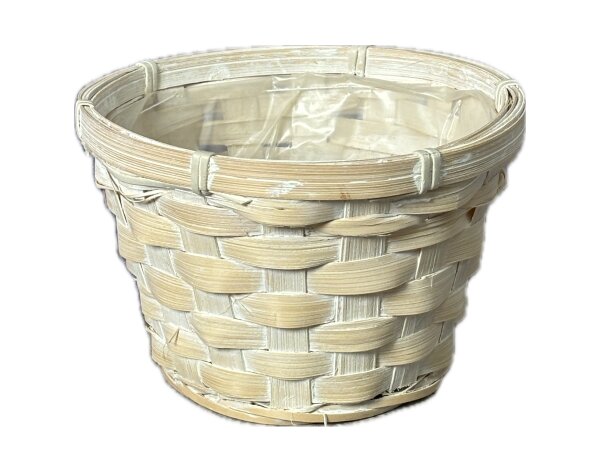 Bambussplit Korb wei&szlig; washed 25x 10cm 4er