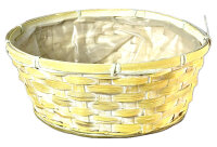 Bambussplit Korb gelb washed 25x 10cm 4er