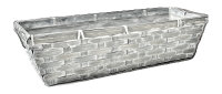 Bambussplit Korb recht grau wasched 23x12x9cm 6er
