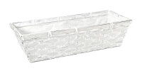 Bambussplit Korb recht wei&szlig; wasched 33x12x9cm 4er