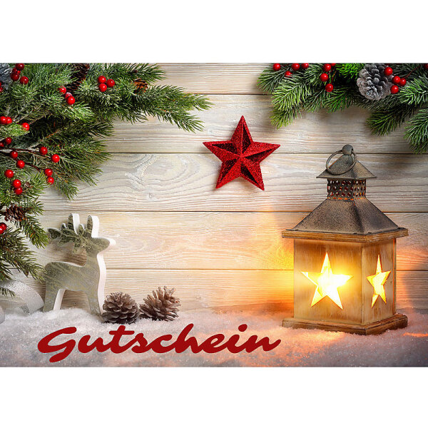 Gutscheinkarte Laterne 11x15,5cm 40 Stück