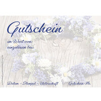 Gutscheinkarte Veilchen 11x15,5cm 40 Stück