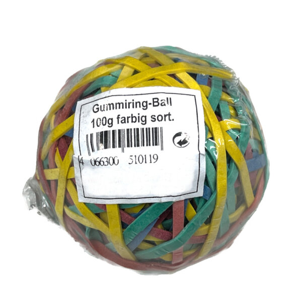 Gummiband Ball mixed 100g bunt