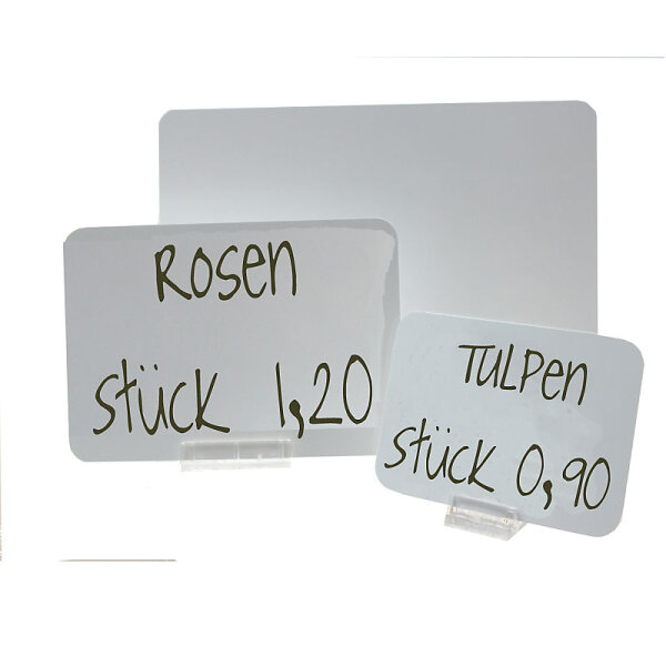 Schild weiß PVC 0,3mm A6 14,9x10,5cm 100 Stück