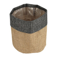 Tasche Jute Facile ø13cm x13cm Rand grau