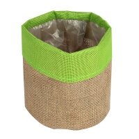 Tasche Jute Facile ø13cm x13cm Rand grün